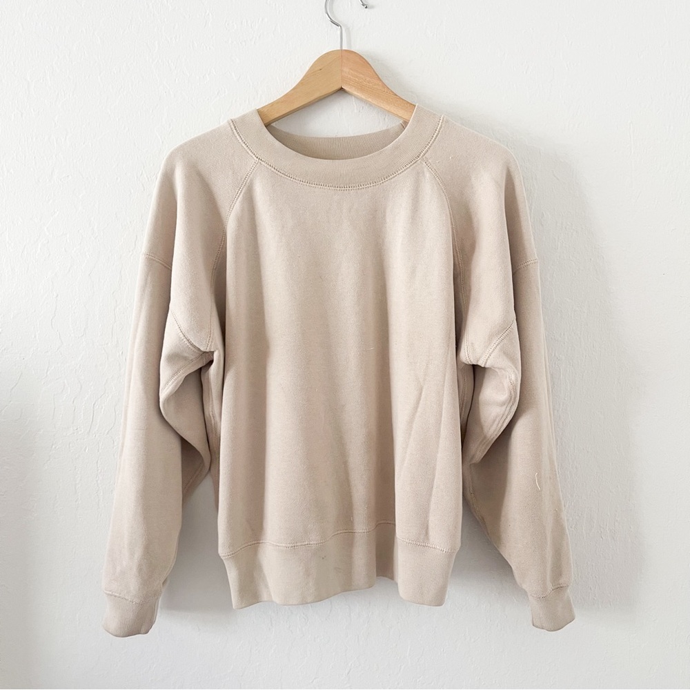 Entireworld Beige Raglan Crew Sweatshirt